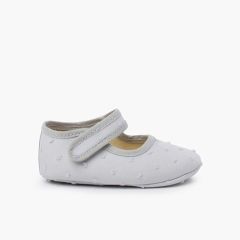 Scarpine con Cinturino Plumeti Neonata Grigio