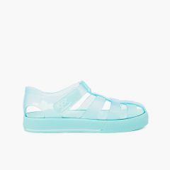 Sandali Ragnetti con suola adesiva colorata Acquamarina