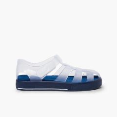 Sandali Ragnetti con suola adesiva colorata Blu