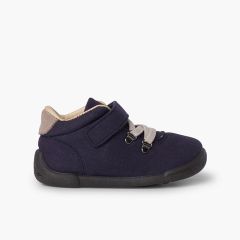 Stivaletto rinforzato con lacci elastici e cinturino aderente Blu