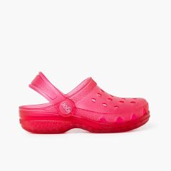 Zoccoli di gomma con cinturino per bambini Fucsia