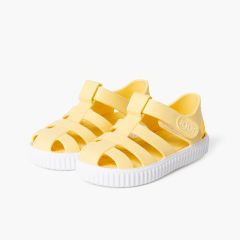 Sandali ragnetti chiusura a strappo tipo sneakers Vaniglia