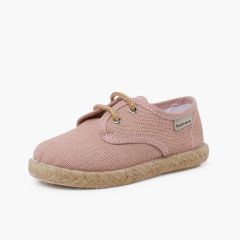 Blucher lacci di lino e base di iuta Rosa Antico