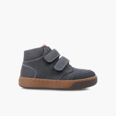 Stivaletto Garvalín in pelle con chiusura a strappo Blu