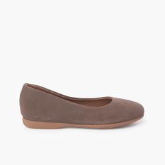 Ballerine piatte per ragazze e donne  Taupe