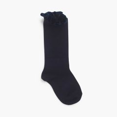 Calzini di velluto increspati Blu
