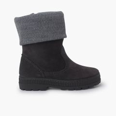 Stivali con colletto in lana per bambini Grigio