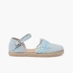 Espadrillas merletto cerimonia  Azzurro cielo