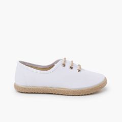 Scarpe blucher cerimonia suola espadrille Bianco