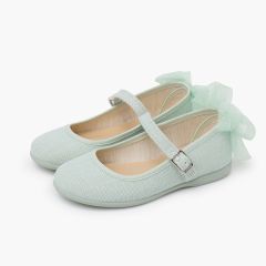Ballerine cerimonia fiocco posteriore in tulle Menta