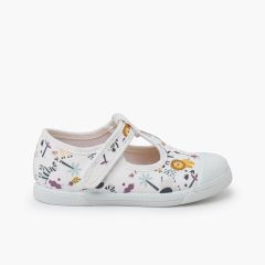 Scarpe occhio di bue chiusura a strappo punta gomma Animali