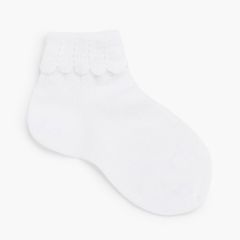Calzini corti polsino risvoltato Bianco