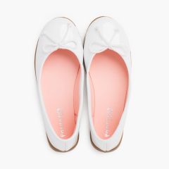 Ballerine vernice suola caramello Bianco