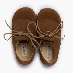 Blucher pelle scamosciata linguetta frange Taupe