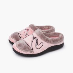 Zoccoli bicolore casa gattino Rosa