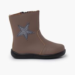 Stivali bambina stella pelle lavabile Beige