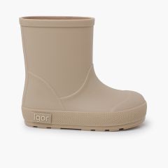 Stivali pioggia morbidi bambini suola sottile Beige