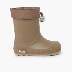Stivali pioggia morbidi Collo regolabile bambini Beige