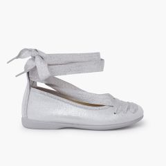 Ballerine goyesque con nastri brillanti Argento