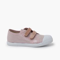 Sneakers morbide doppia chiusura lucida a strappo Rosa