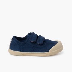 Sneakers punta barefoot con chiusura a strappo Blu