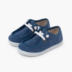 Scarpe da barca wallaby suola sottile lacci elastici Blu