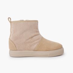 Stivali bambini gambale velluto a coste Beige