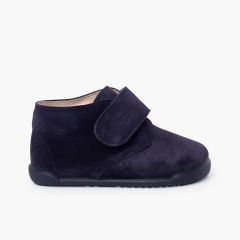 Stivaletti barefoot pelle scamosciata chiusura a strappo Blu
