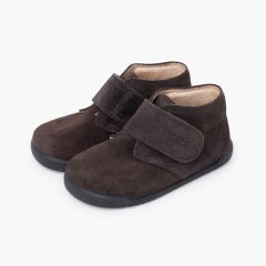Stivaletti barefoot pelle scamosciata chiusura a strappo Grigio