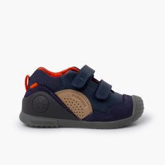 Sneakers Biomecanics pelle e camoscio Blu