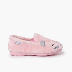 Pantofole morbida pelliccia gattino Rosa