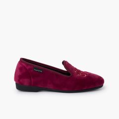 Veneziane in velluto con ricamo Bordeaux