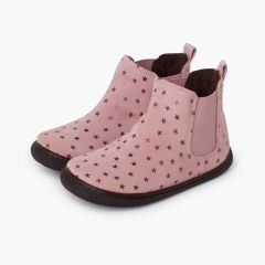 Stivaletti barefoot elastici e stelle Rosa