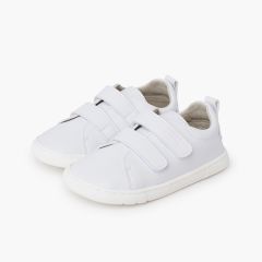 Sneakers barefoot scolastiche doppio strappo Bianco