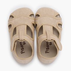 Sandali bambino barefoot tela lavata Pietra