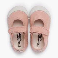 Ballerine con cinturino barefoot in tela lavata Rosa Pastello