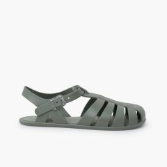 Sandali ragnetti barefoot bambini e donna Verde