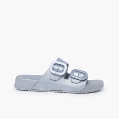 Sandali gomma EVA Habana metallizzate Argento