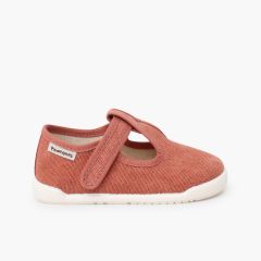 Scarpe occhio di bue barefoot tela canvas chiusura a strappo Argilla