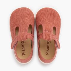 Scarpe occhio di bue barefoot tela canvas chiusura a strappo Argilla
