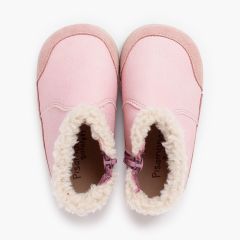 Stivali barefoot neopelle collo montone Rosa
