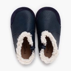 Stivali barefoot neopelle collo montone Blu