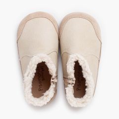 Stivali barefoot neopelle collo montone Beige