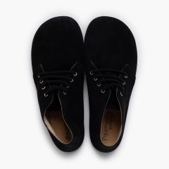 Stivali barefoot pelle scamosciata lacci Nero