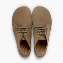 Stivali barefoot pelle scamosciata lacci Taupe