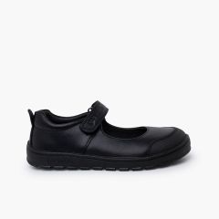 Ballerine con cinturino scolastiche barefoot Garvalín bambina Nero