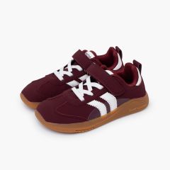 Sneakers Blanditos bande chiusura a strappo e lacci bordeaux e bianco