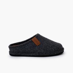 Pantofole zoccolo feltro bambini taglie grandi Grigio