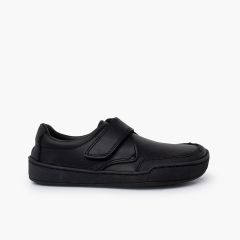 Scarpe scuola barefoot pelle bambino Nero