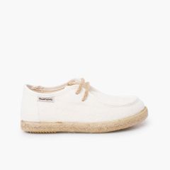Scarpe da barca wallaby bambino juta Bianco